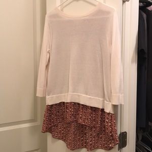 Loft Sweater with Ruffle top under